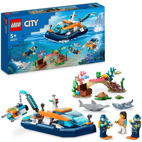 LEGO® Konstruktionsspielsteine Meeresforscher-Boot (60377), LEGO® City, (182 St), Made in Europe, bunt