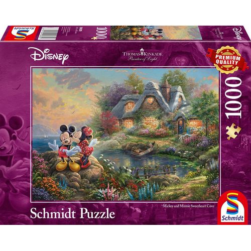 Schmidt Spiele Puzzle Disney, Sweethearts Mickey & Minnie, 1000 Puzzleteile, Thomas Kinkade, bunt