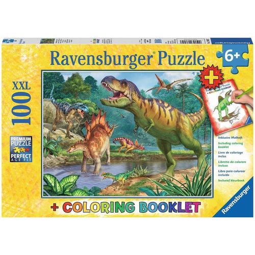 Ravensburger Puzzle Welt der Dinosaurier, 100 Puzzleteile, Made in Germany, FSC® - schützt Wald - weltweit, bunt