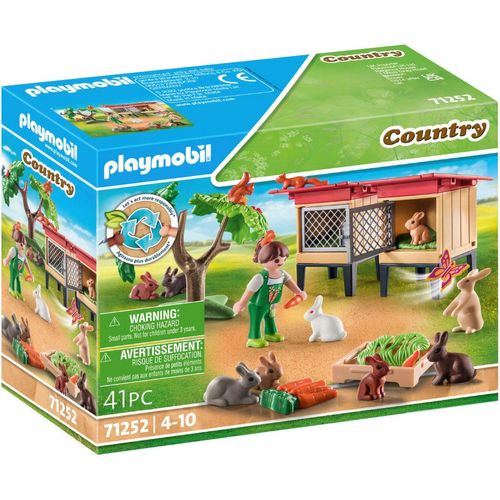 Playmobil® Konstruktions-Spielset Kaninchenstall (71252), Country, teilweise aus recyceltem Material; Made in Europe, bunt