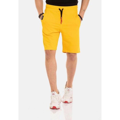 Cipo & Baxx Shorts in sportlichem Look, gelb