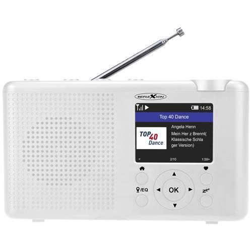 Reflexion TRA23i/WH Internet Tischradio Internet, DAB+, DAB, UKW Bluetooth®, Internetradio, DAB+, UKW wiederaufladbar Weiß