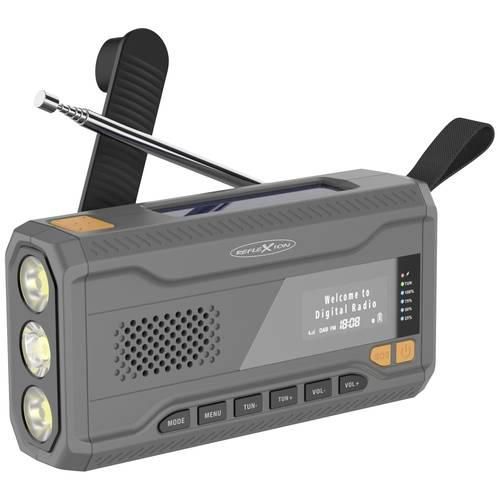 Reflexion TRA562DAB Notfallradio DAB, UKW UKW, Notfallradio, Bluetooth® Handkurbel, Powerbank-Funktion, Taschenlampe, wiederaufladbar, Solarpanel,