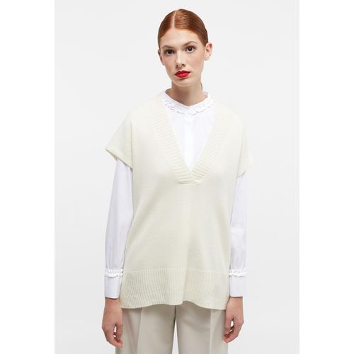 Pullunder ETERNA, Damen, Gr. S, weiß (off, weiß), 30% Kaschmir, 70% Wolle (Merino), klassisch, normal, Pullover