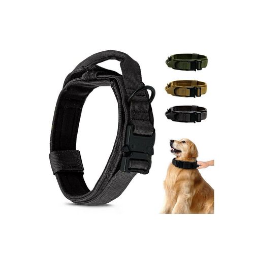 CALIYO Hunde-Halsband Militär Halsband Taktisches Hundehalsband mit Griff