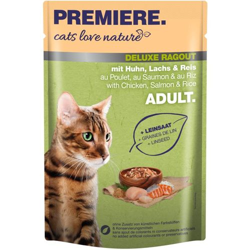 PREMIERE cats love nature Deluxe Ragout mit Huhn, Lachs & Reis 24x100 g