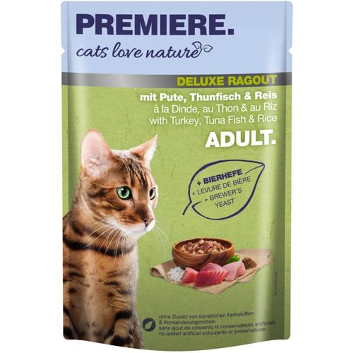 PREMIERE cats love nature Deluxe Ragout mit Pute, Thunfisch & Reis 48x100 g