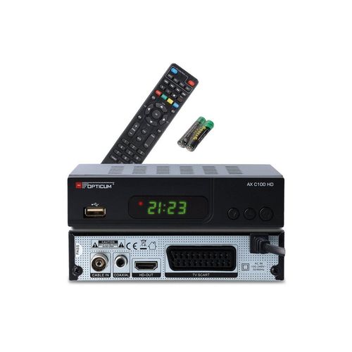 RED OPTICUM HD AX C100 schwarz Full HD DVB-C Kabel-Receiver (EPG, HDMI, USB, SCART, Coaxial Audio, Receiver für Kabelfernsehen), schwarz