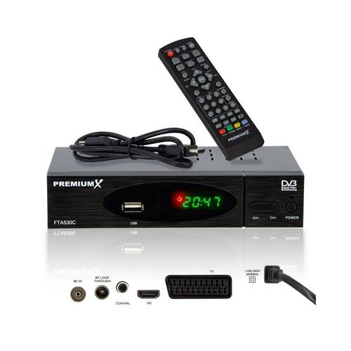 PremiumX FTA 530C Kabel Receiver DVB-C FullHD Digital USB SCART HDMI Kabel-Receiver