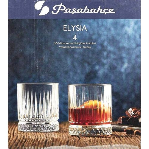 Pasabahce Glas Pasabahce 520014 Elysia Whisky Glas im Retro-Design 210ml 4er