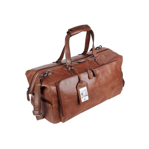 TUSC Reisetasche Tarvos, Premium Reisetasche aus Leder mit Laptopfach