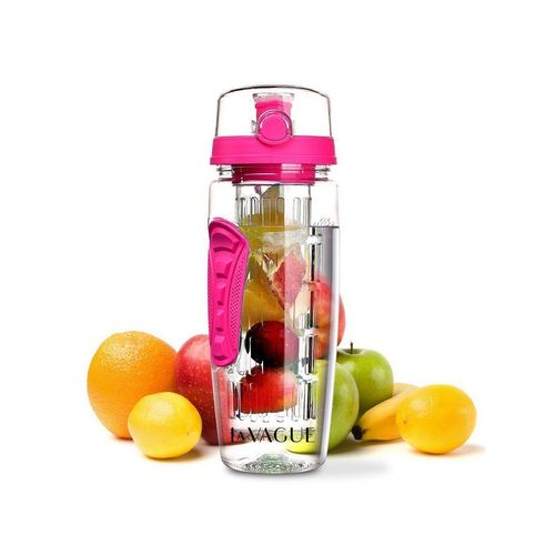 LA VAGUE Trinkflasche VITALITY trinkflasche mit einsatz, Trinkflasche mit Früchtesieb für perfekt aromatisierte Getränke, rosa