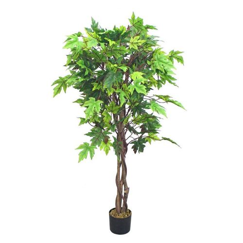 Kunstbaum Ahorn Ahornbaum Kunstbaum Künstliche Pflanze mit Echtholz 130 cm