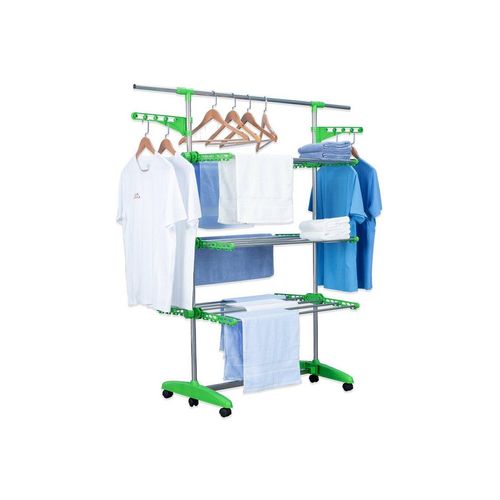 NYVI Turmwäscheständer Premium Wäscheständer Turm LaundryFlex Plus Grün aus Edelstahl
