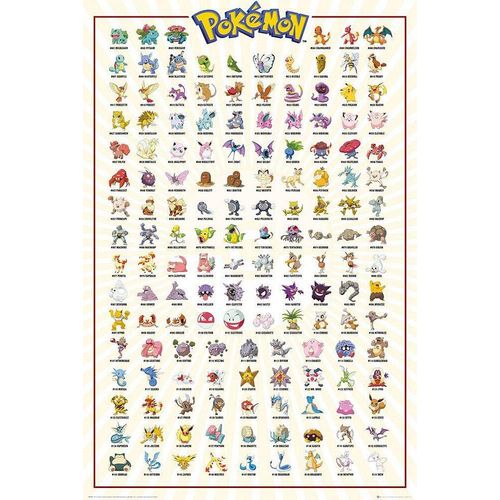 GB eye Poster Pokémon Poster Charaktere (001-151) Kanto 61 x 91
