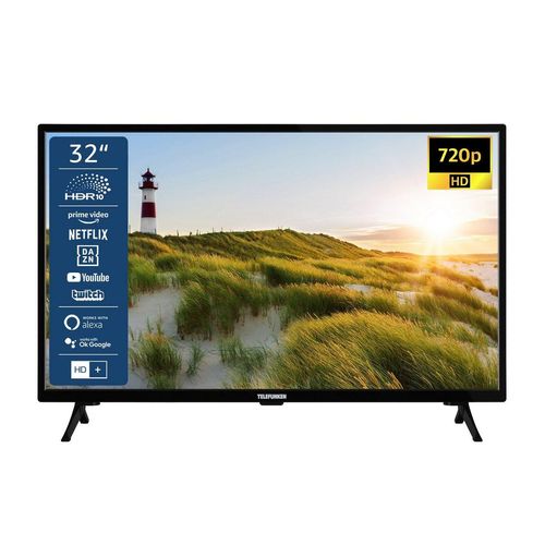 Telefunken XH32SN550S LCD-LED Fernseher (80 cm/32 Zoll, HD-ready, Smart TV, HDR, Triple-Tuner, Dolby Audio - 6 Monate HD+ gratis), schwarz