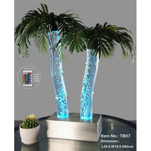 JVmoebel Wasserspiel, Led Wasser Säulen Palme Kunstpflanze Pflanze Wassersäulen Säulen