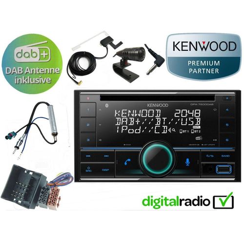 DSX Kenwood CD Bluetooth DAB+ USB Antenne inkl. für VW POLO IV 9N Autoradio (Digitalradio (DAB)