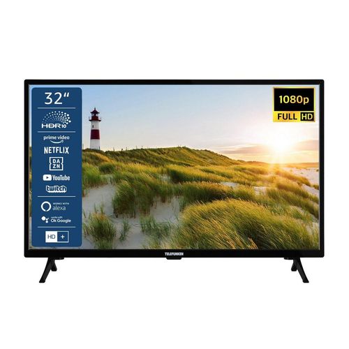 Telefunken XF32SN550S LCD-LED Fernseher (80 cm/32 Zoll, Full HD, Smart TV, HDR, Triple-Tuner - 6 Monate HD+ gratis), schwarz