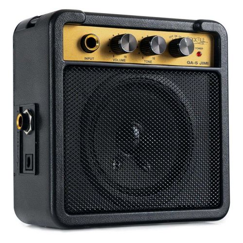 Rocktile GA-5 Jimi Mini-Gitarrenverstärker Verstärker (Anzahl Kanäle: 1, 5 W, Betrieb mit Batterie oder Netzteil möglich), schwarz