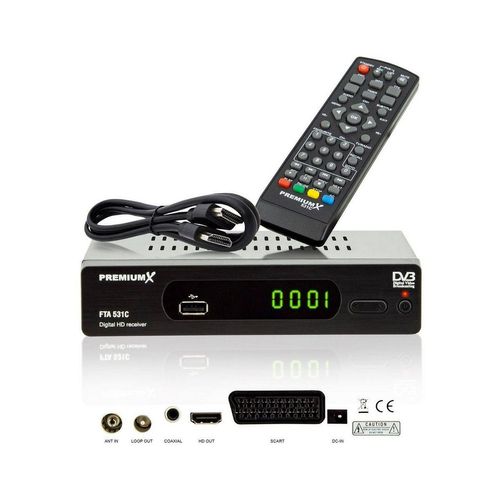 PremiumX FTA 531C Kabel Receiver DVB-C FullHD TV Digital USB SCART HDMI Kabel-Receiver