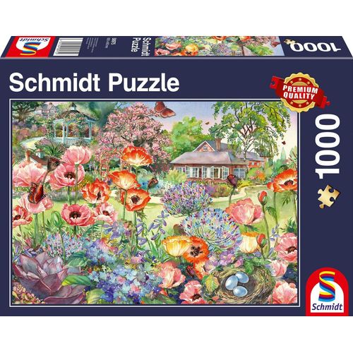 Schmidt Spiele Puzzle Blühender Garten, 1000 Puzzleteile, Made in Europe, bunt