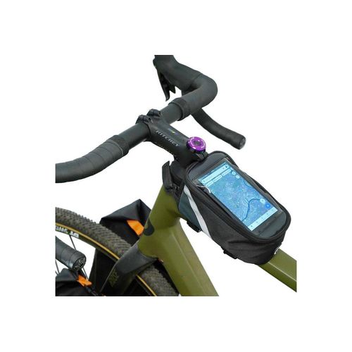FISCHER Fahrrad Fahrradtasche Oberrohrtasche mit Handy-Halterung als Navi