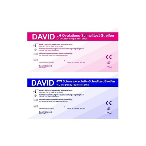 David Ovulationstest 50 x David Ovulationstest Streifen 20miu/ml + 10 SW Streifen 10miu/ml