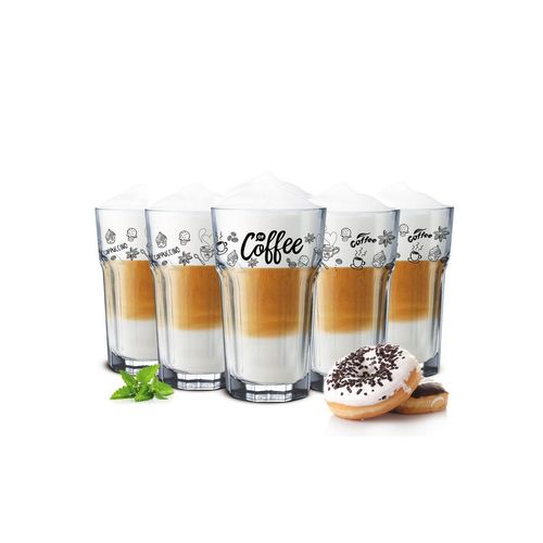 Sendez Latte-Macchiato-Glas 6 Kaffeegläser 300ml Latte Macchiato Gläser Teeggläser Cocktailgläser Caipirinha