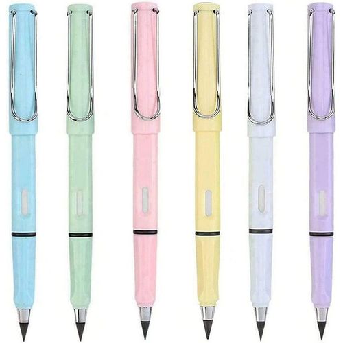 XDeer Bleistift Beliebte Bleistift,Ewiger Bleistift,Tintenlose,Unendlicher Bleistift, (6-tlg), gelb