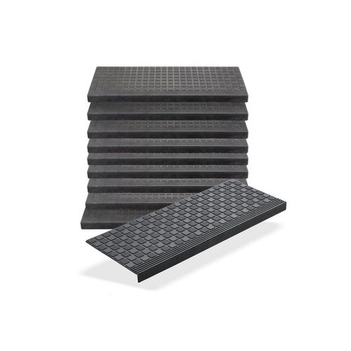 Stufenmatte 10x Gummi 65x25cm Treppenstufen Außen Antirutschmatten Made in EU