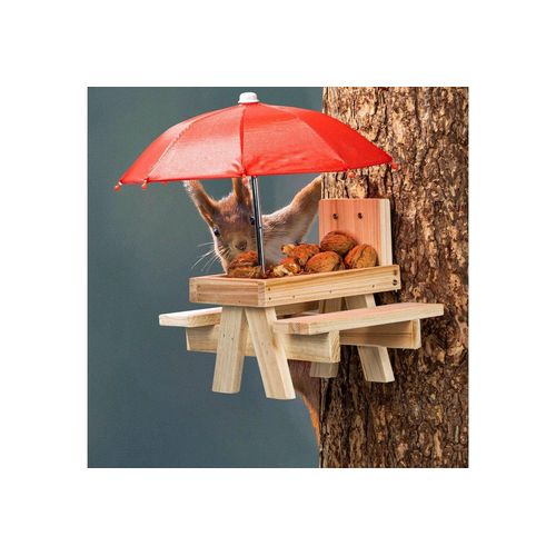 Spetebo Eichhörnchenkobel Eichhörnchen Futterstation PICKNICK mit Schirm