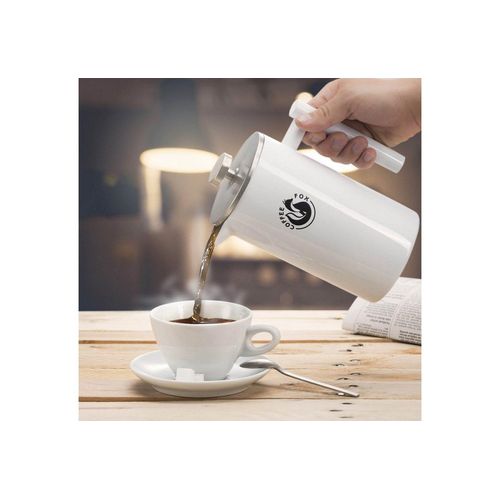 Coffee Fox French Press Kanne Kaffeekanne aus doppelwandigem Edelstahl