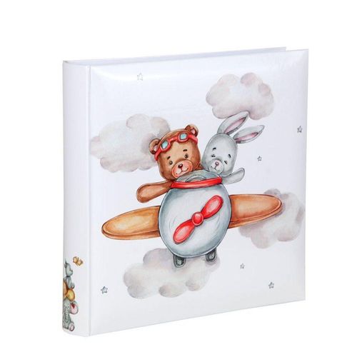 IDEAL TREND Fotoalbum Cat & Bears Fotoalbum 30×30 cm 100 weiße Seiten Baby Kinder Foto Album