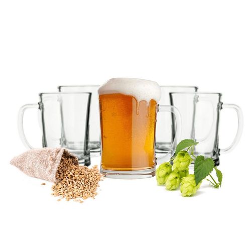 Sendez Bierglas 6 Biergläser mit Henkel 500ml Bierseidel Bierkrüge Bierglas Bierkrug Glas