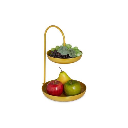 relaxdays Obstschale 2 stöckige Obst Etagere