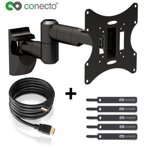 conecto TV Wandhalter für LCD LED Fernseher & Monitor TV-Wandhalterung, (bis 42 Zoll, schwenkbar, neigbar, ausziehbar), schwarz