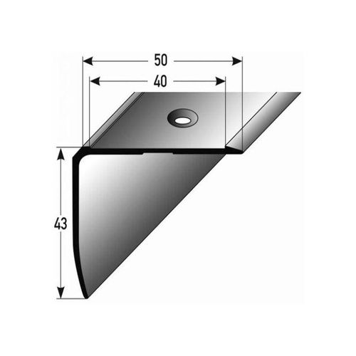 Winkelprofil / Treppenkante Joilette 50 x 43 mm, für Anti-Rutsch-Einlage, Aluminium eloxiert, gebohrt, Typ 374-bronze hell-1000 – bronze hell