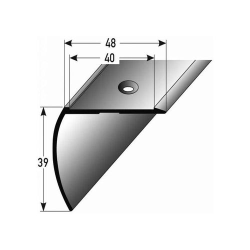 Winkelprofil / Treppenkante Midland 48 x 39, für Anti-Rutsch-Einlage, Aluminium eloxiert, gebohrt, Typ 373-bronze hell-2700 – bronze hell