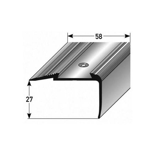 Treppenkante Cresta / Kombiwinkel / Winkelprofil (Größe 27 mm x 58 mm) aus Aluminium eloxiert, gebohrt, von Auer Metall-bronze hell-2500 – bronze hell