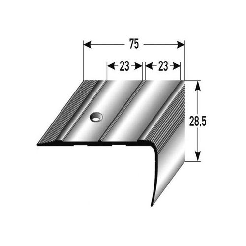 Treppenkante Belpasso / Kombiwinkel / Winkelprofil (Größe 28,5 mm x 75 mm) aus Aluminium eloxiert, gebohrt, von Auer Metall -bronze dunkel-2700