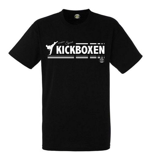 BAY-Sports T-Shirt Kickboxen mein Sport Kickboxshirt Kick-Boxen Kampfsport (100% Baumwolle) Thaiboxen