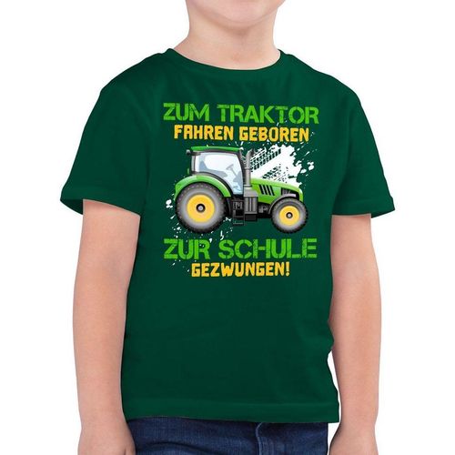 Shirtracer T-Shirt Zum Traktor fahren geboren zur Schule gezwungen