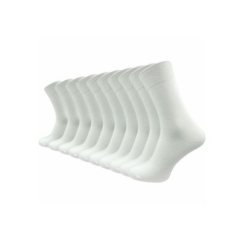 GAWILO Socken für Damen und Herren aus 100% Baumwolle, Business und Freizeit (10 Paar) mit venenfreundlichem Komfortbund, weiß
