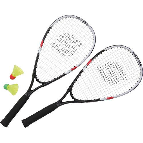 Sunflex Speed-Badmintonschläger Speed Badminton Sonic, (Set, 5-tlg., mit Bällen, mit Schlägerhülle, mit Tasche), rot|schwarz|weiß