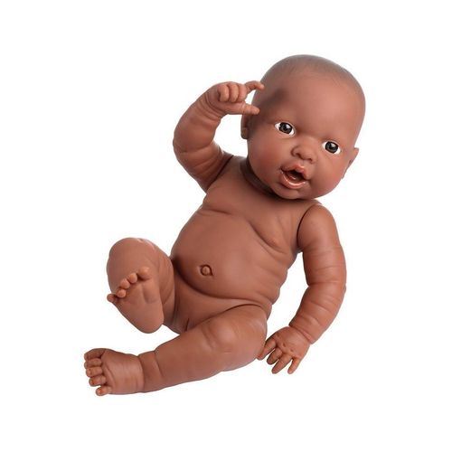 Bayer Babypuppe Newborn Baby Black Girl (1-tlg), braun