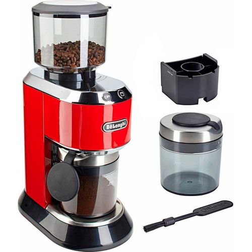 De’Longhi Kaffeemühle Dedica KG520.R, 150 W, Kegelmahlwerk, 350 g Bohnenbehälter, rot