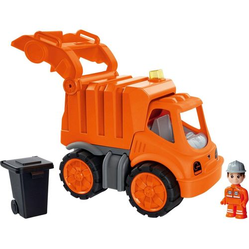 BIG Spielzeug-Müllwagen Power-Worker Müllwagen + Figur, Made in Germany, orange