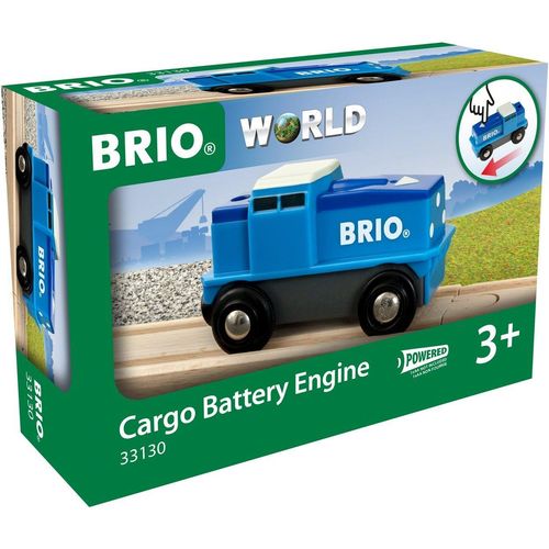 BRIO® Spielzeug-Lokomotive BRIO® WORLD, Blaue Batterie-Frachtlok, FSC® - schützt Wald - weltweit, blau|weiß