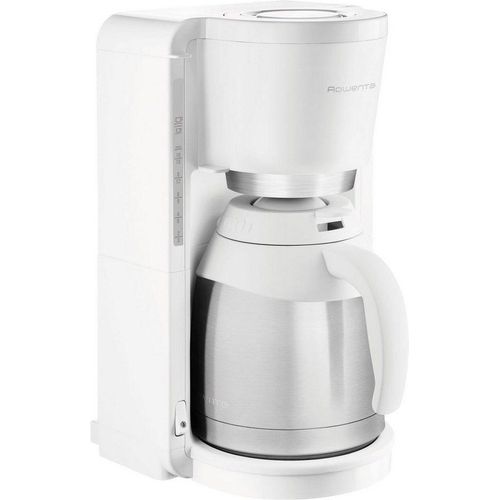 Rowenta Filterkaffeemaschine CT3811 Adagio, 1,25l Kaffeekanne, 1×4, silberfarben|weiß